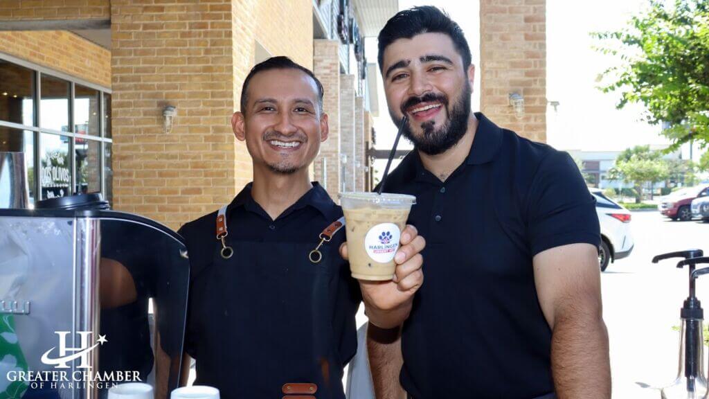 Local business owners networking at a Greater Chamber of Harlingen event to build relationships, credibility, and community visibility.