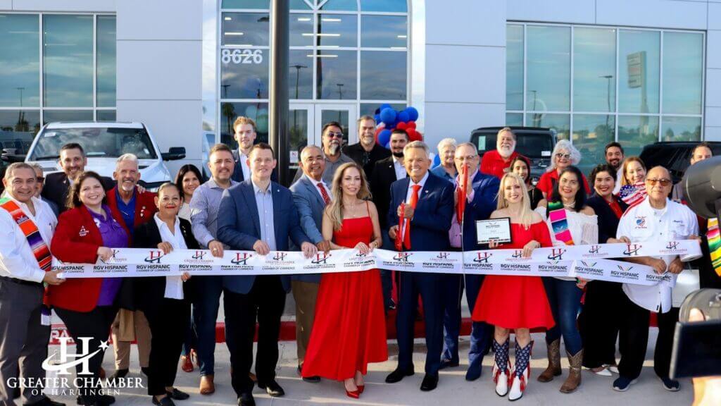 Ribbon cutting and grand opening attended by members of the Greater Chamber of Harlingen
