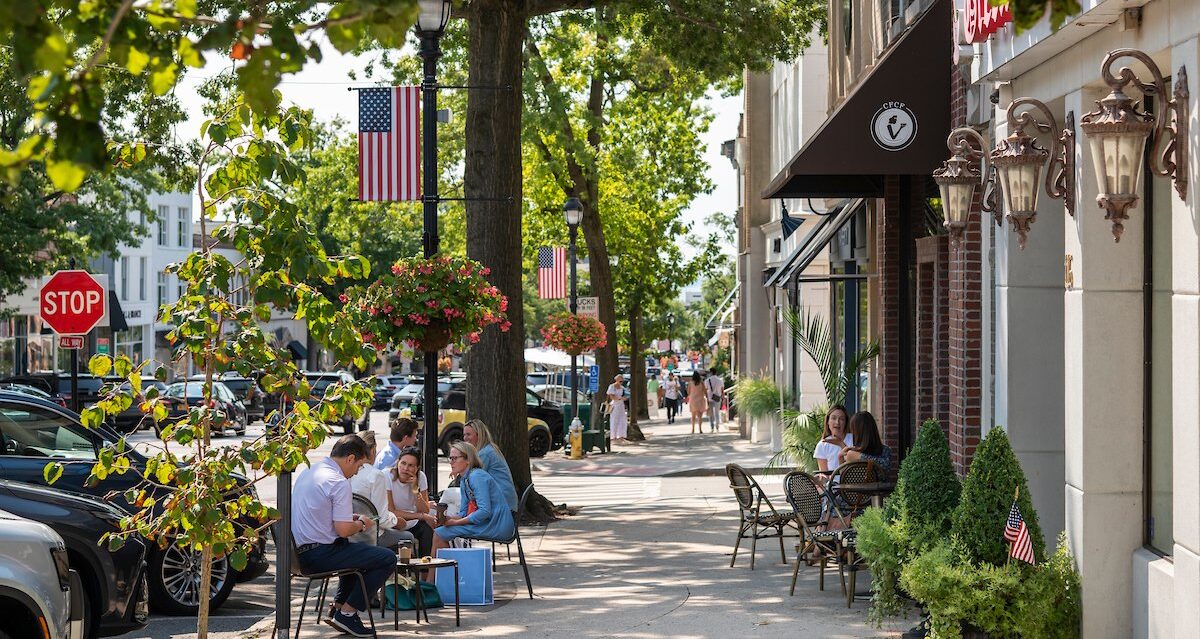 Downtown Greenwich in summer