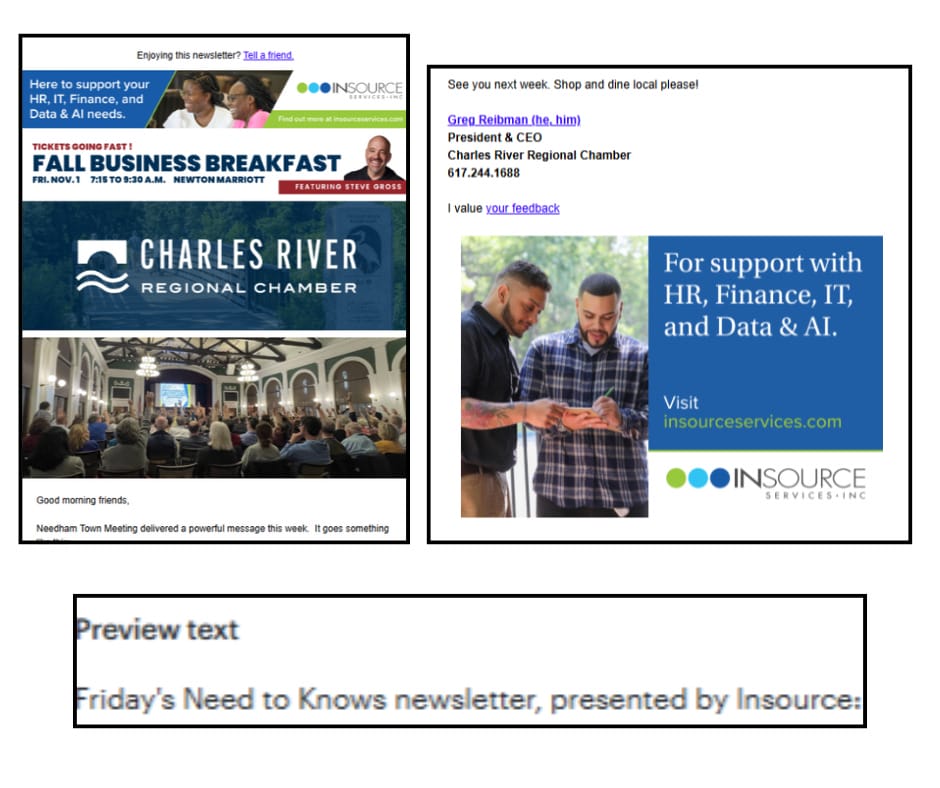 example of need to knows newsletter with sponsor ads