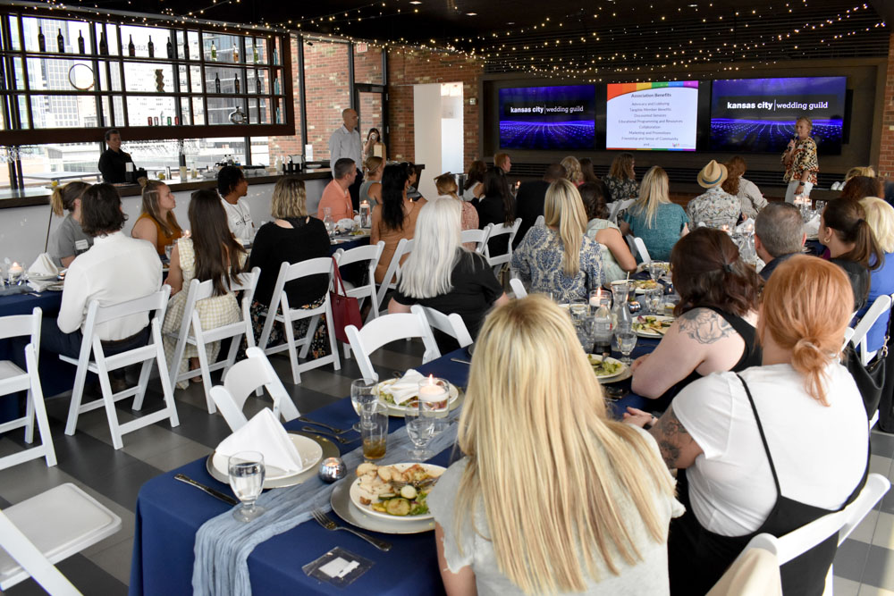 Tracey DeMarea, Executive Director of the Mid-America LGBT Chamber of Commerce, spoke to the Kansas City Wedding Guild on the importance of membership in an association on Tuesday, Sep. 10, 2024.