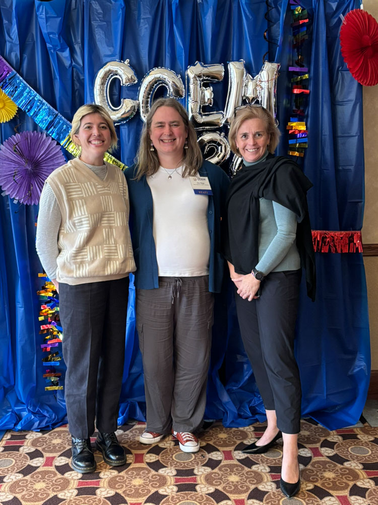 Kat King, left, Joy Hope, and Tracey DeMarea, of the Mid-America LGBT Chamber of Commerce attended the CCEM Conference in Blue Springs, Mo., Nov. 6-8, 2024.