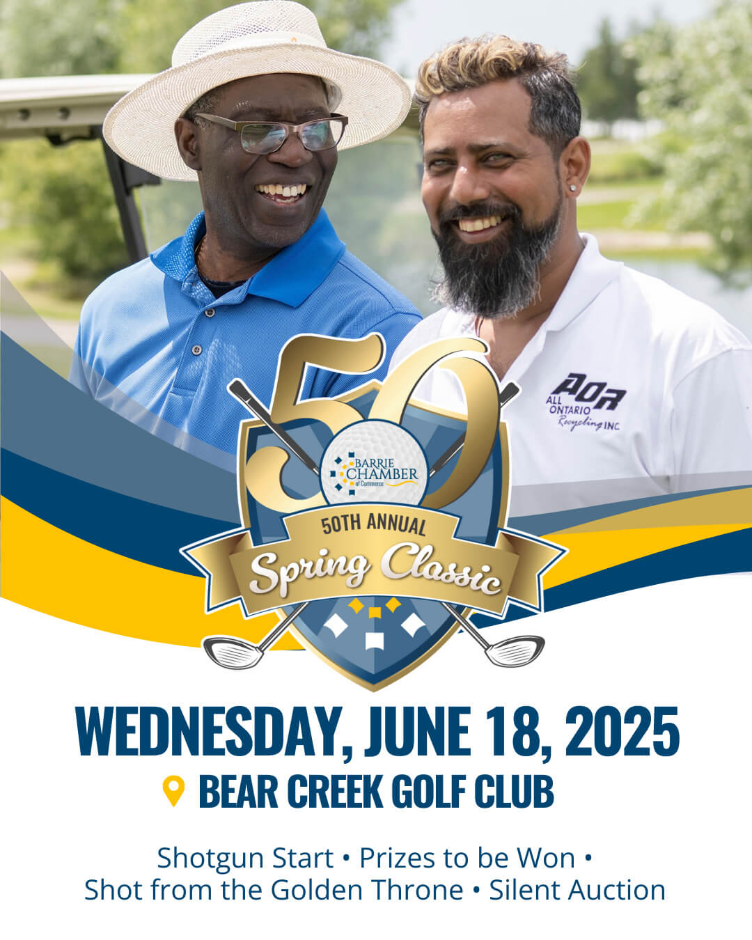 Barrie Chamber 50th Annual Golf Classic event details – Bear Creek Golf Club, June 18, 2025.