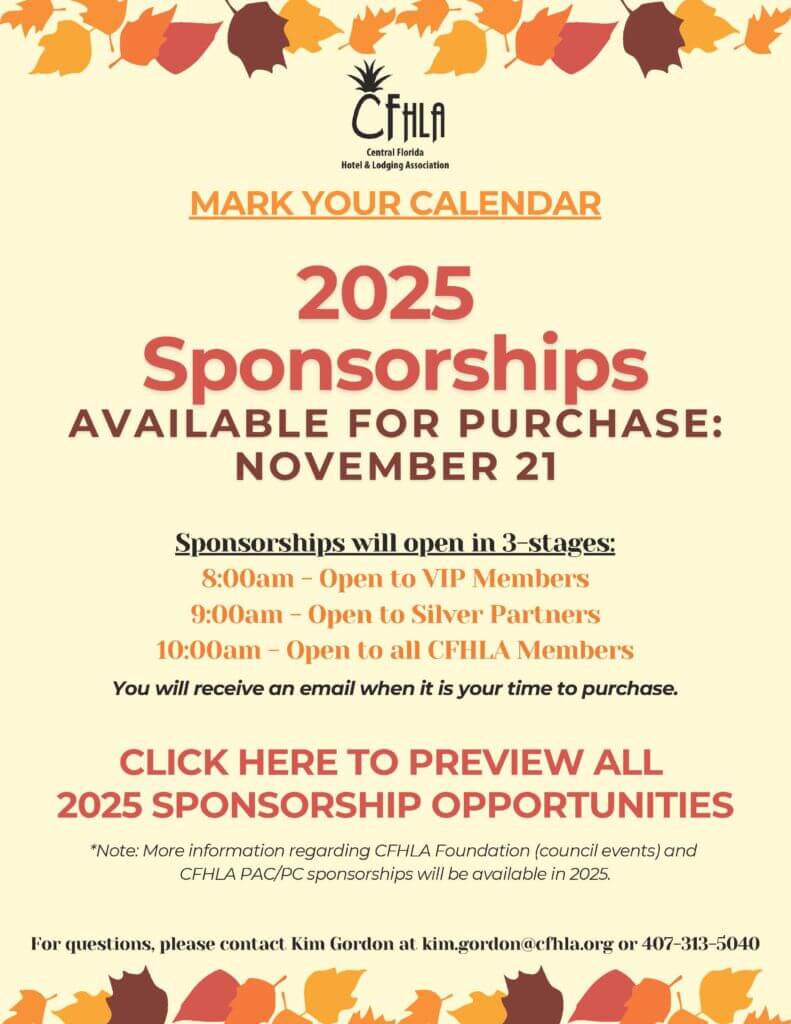 2025 Sponsorships - Mark Your Calendar