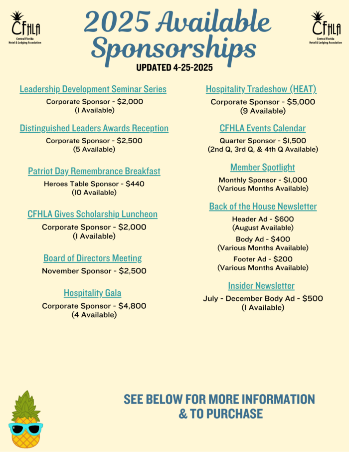 Available 2025 Sponsorships as of 4-25-25 - For Website Available 2025 Sponsorships as of 4-25-25 - For Website