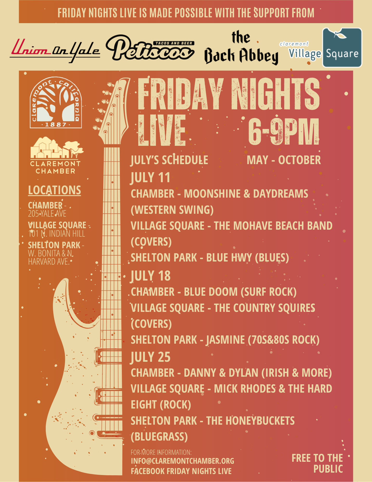 Friday Nights Live July 2025 Schedule