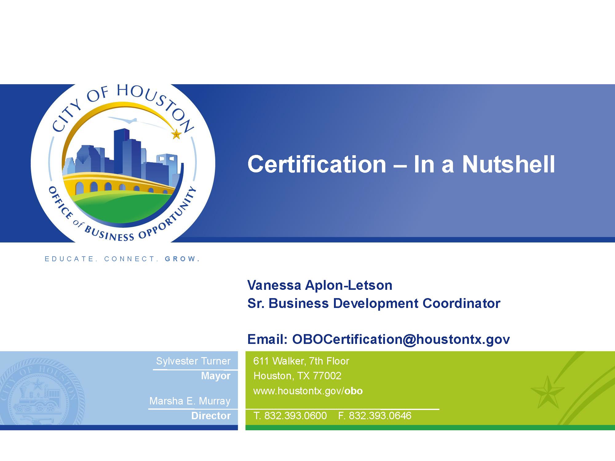 OBO Certification-Workshop-Presentation