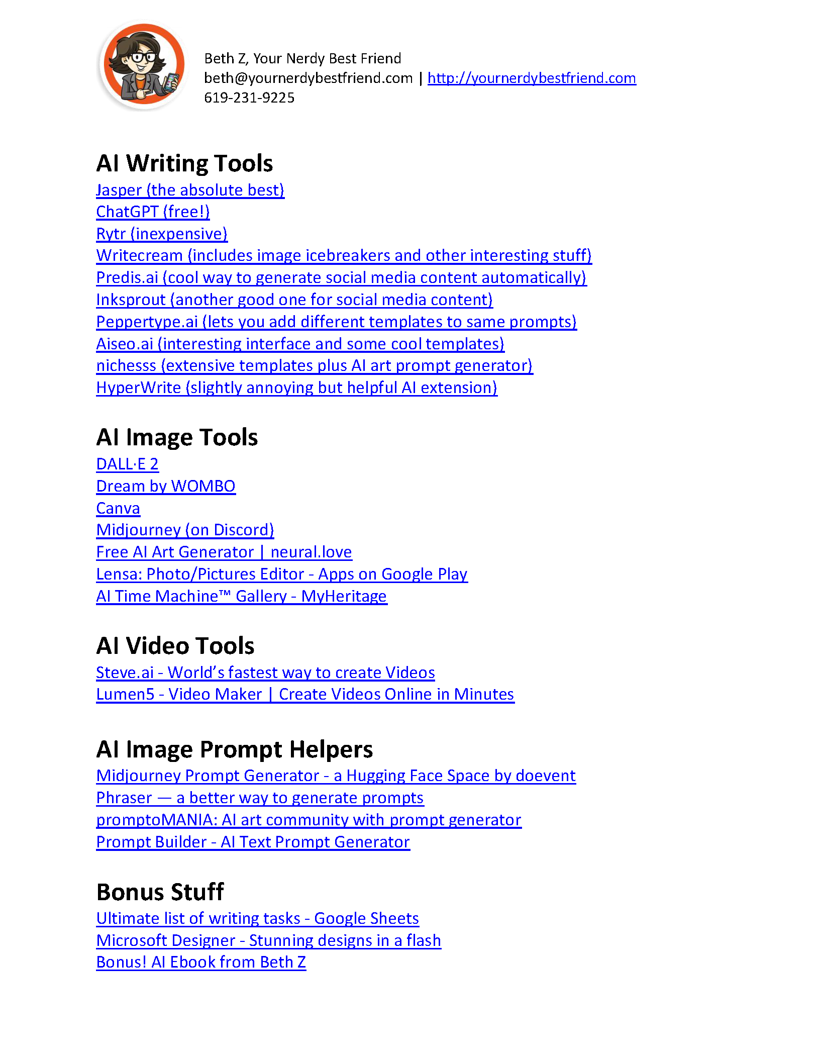 AI Writing Tools and Resources
