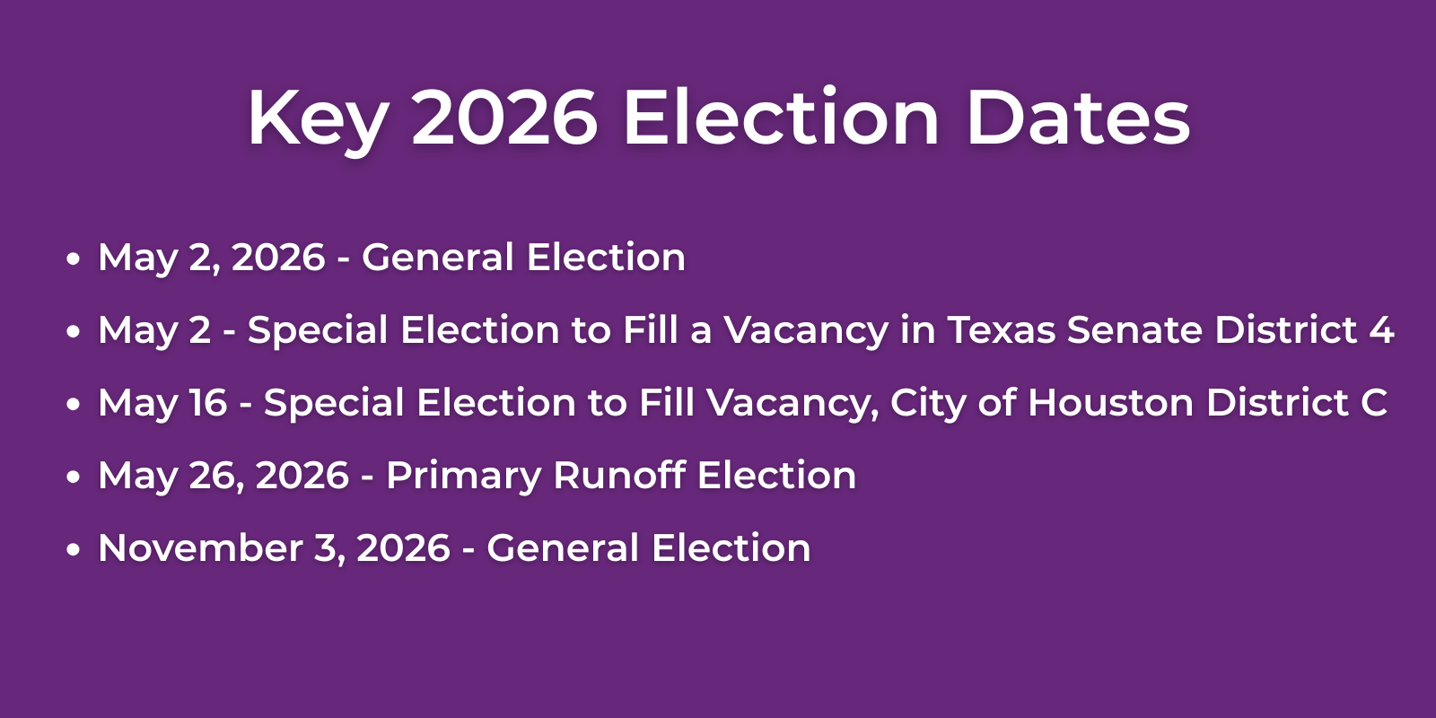 Upcoming Elections 4.30.26 Upcoming Elections 4.30.26