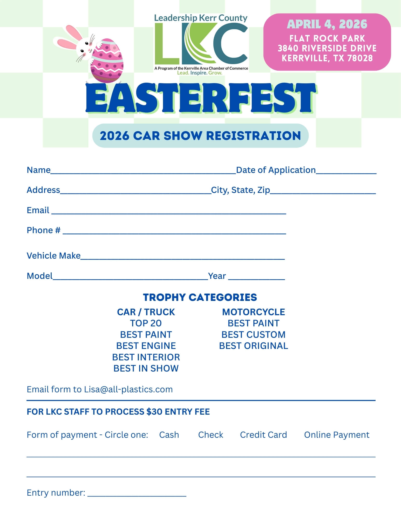 Car Show Registration 2026