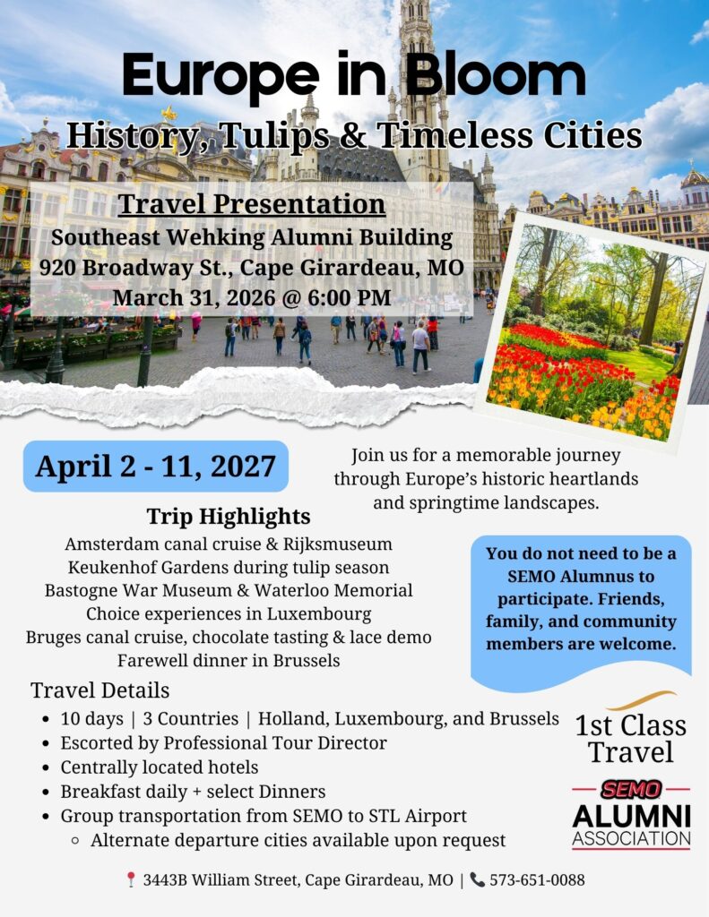 SEMO Europe in Bloom Travel Show Flyer