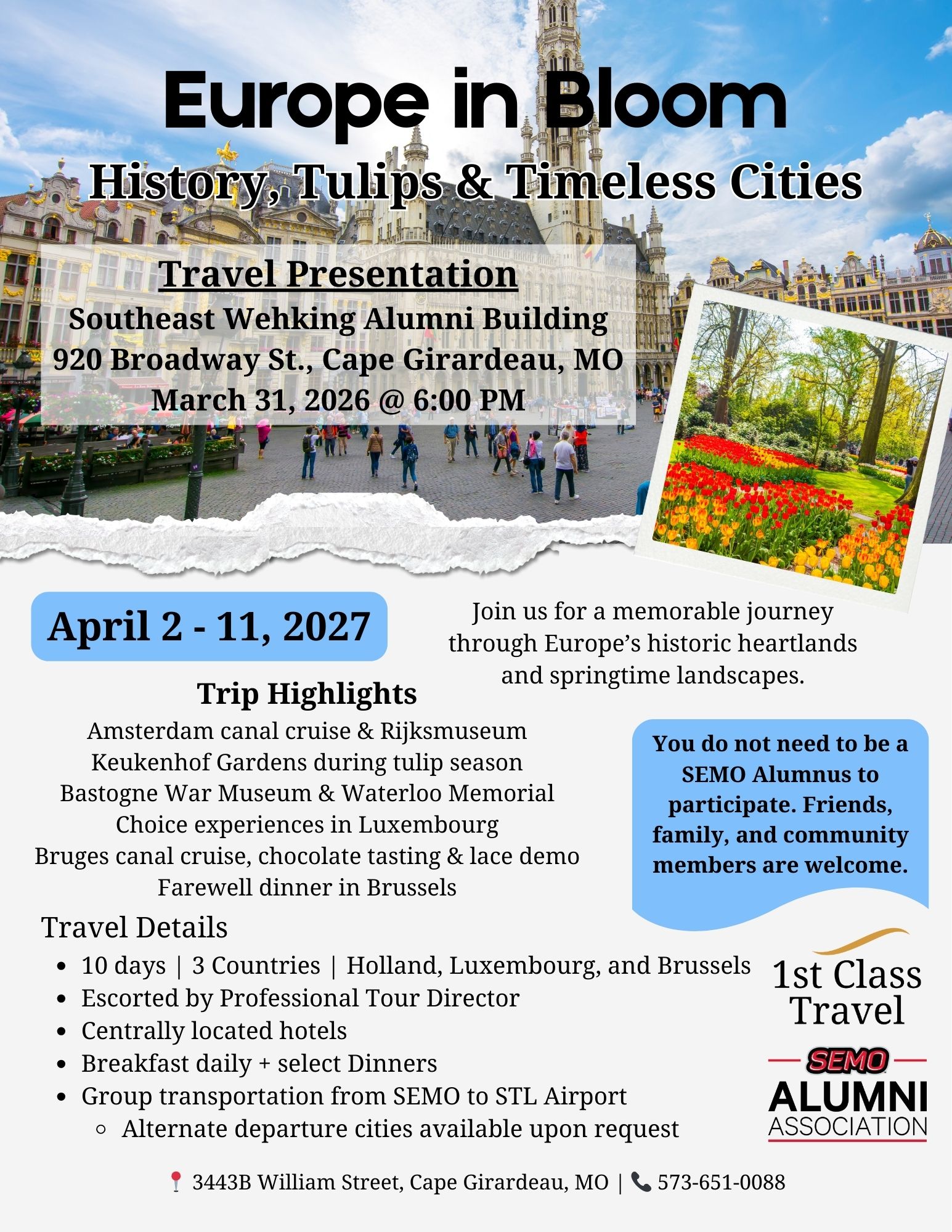 SEMO Europe in Bloom Travel Show Flyer