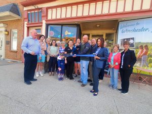 Steven Perkins cuts the ribbon celebrating Perkins’ Auto Detailing membership into the Winchester-Clark County Chamber of Commerce.