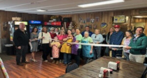 Tricia Lawson & Tanna Howard cut the ribbon celebrating Pilot View Market and Bakery, LLC membership into the Winchester- Clark County Chamber of Commerce. Pilot View Market and Bakery, LLC located 7695 Ironworks