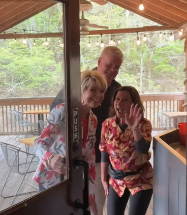 Colleen Spencer, President and CEO of Richmond Chamber of Commerce, and Cindy Banks, Executive Director of Winchester Clark County Chamber of Commerce, greet attendees at the After Hours event at Hall's on the River