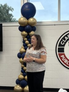 Hallee Cunningham speaks at the Clark County Community Foundation Breakfast