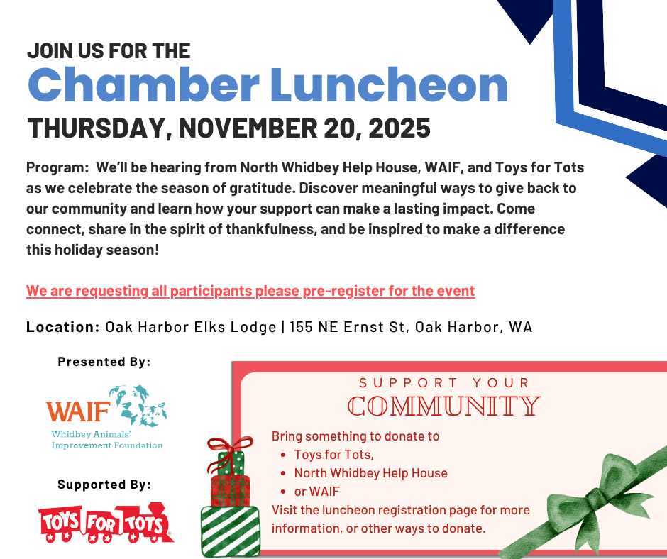 November luncheon | November 20, 2025 at the Oak Harbor Elks Lodge