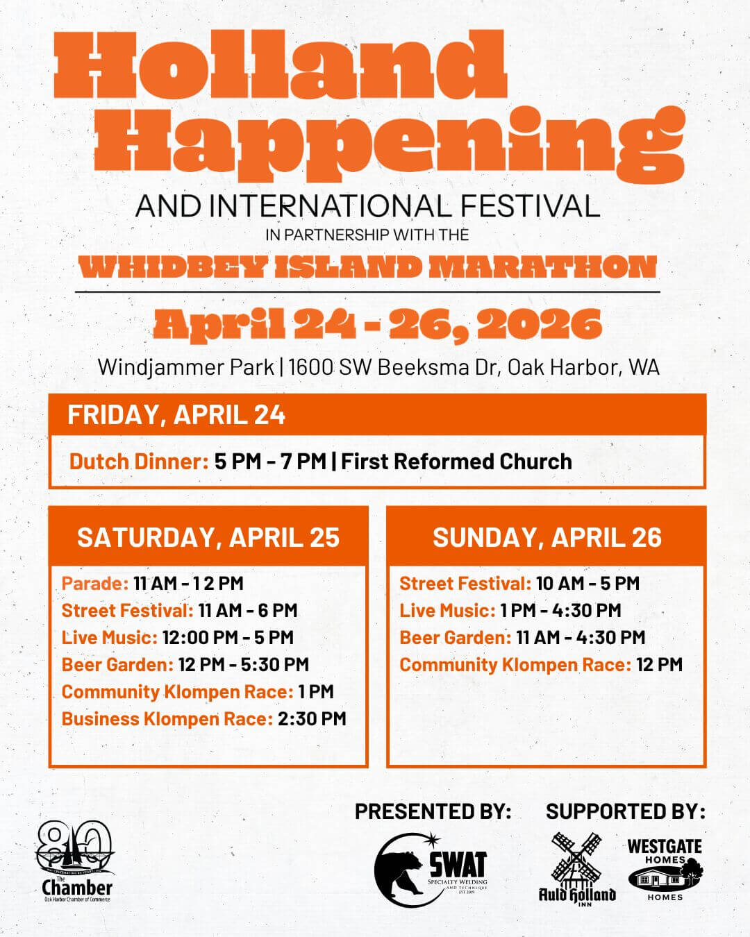 Holland Happening Schedule