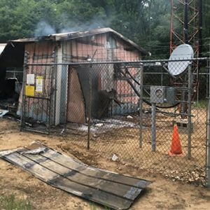 fire destroys transmitter