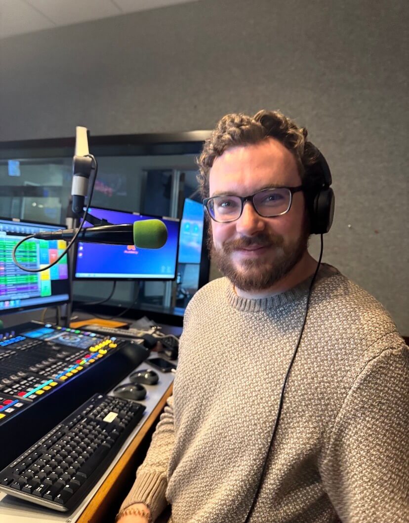 Luke Sloan during a broadcasting event