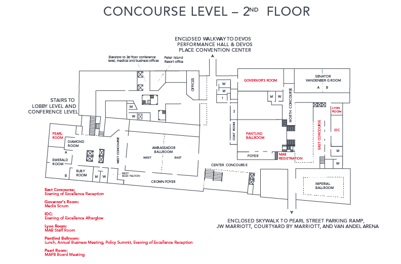 Amway Grand Plaza conference floorplan
