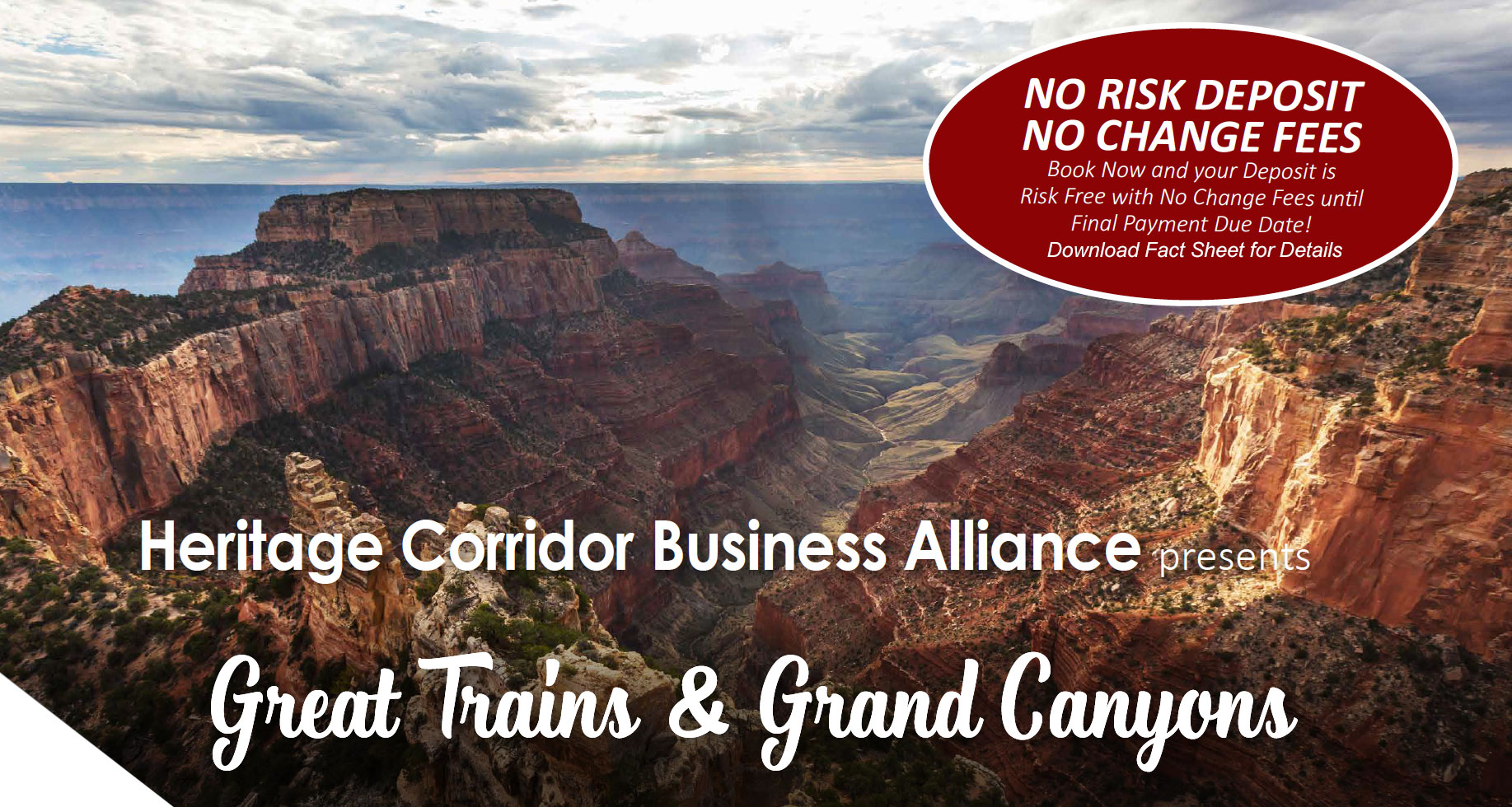 Picture of Grand Canyon. Title Great Trains and Grand Canyons