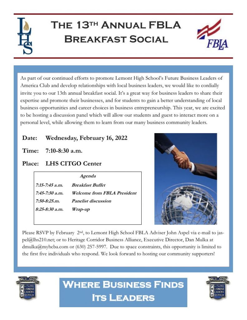 FBLA Breakfast Social Flier