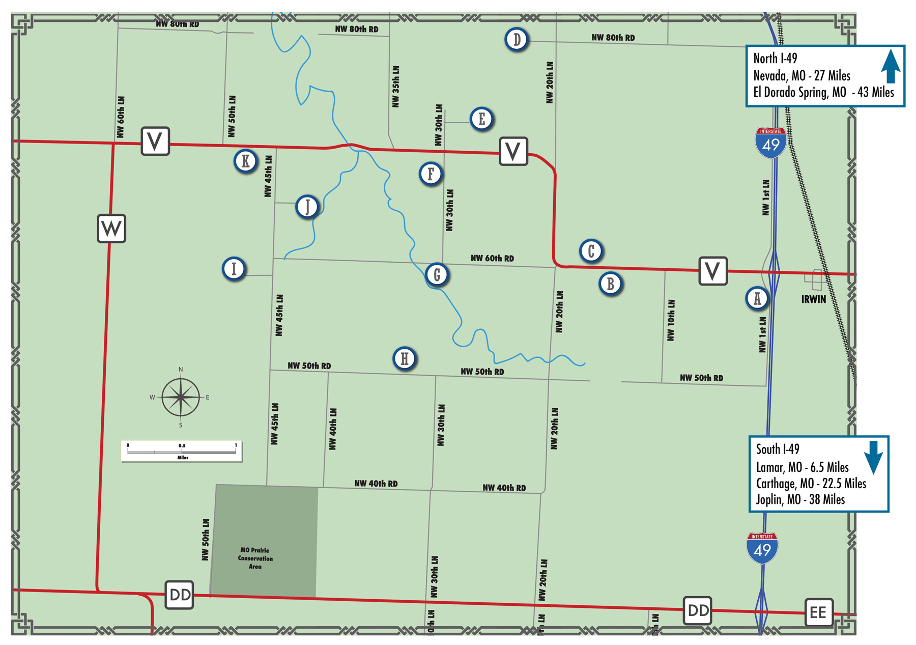 Barton County Missouri - Amish Community Map
