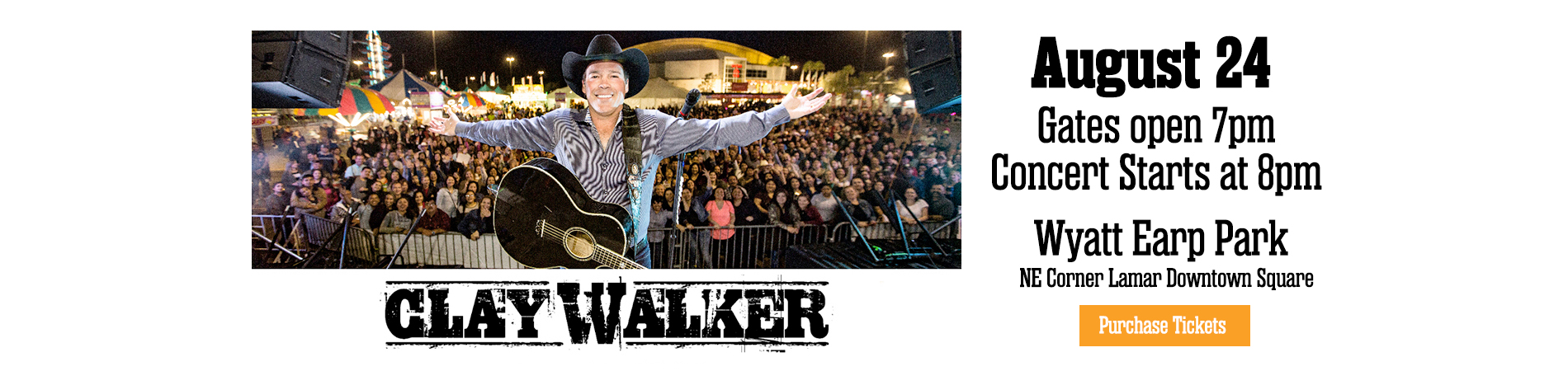 Concert at the Wyatt Earp Park - Clay Walker - August 24