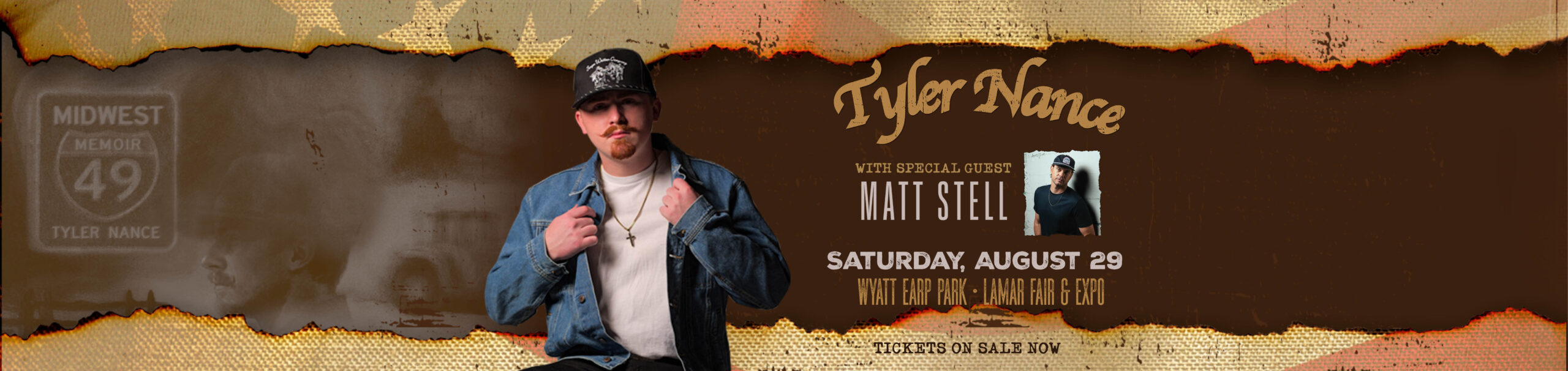 Concert at the Wyatt Earp Park - Lamar Native Tyler Nance & Matt Stell - August 29, 2026