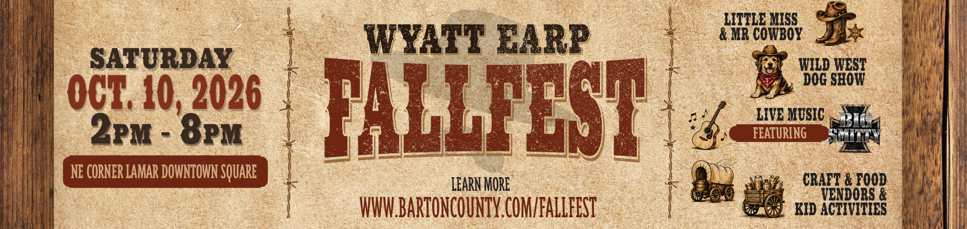 fallfest-site-banner-3 Wyatt Earp Fallfest - Lamar Mo - Oct 10, 2026