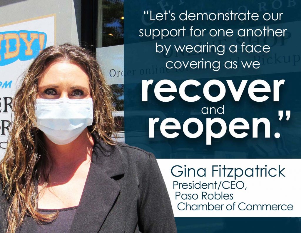 Gina Fitzpatrick wearing face covering