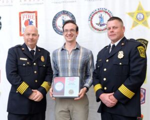 2025 Valor Awards (5) Fire Chief Scott Ross & Asst. Fire Chief Jason Koglin with Sgt. John Larson