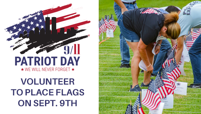 volunteer to place flags for 9/11