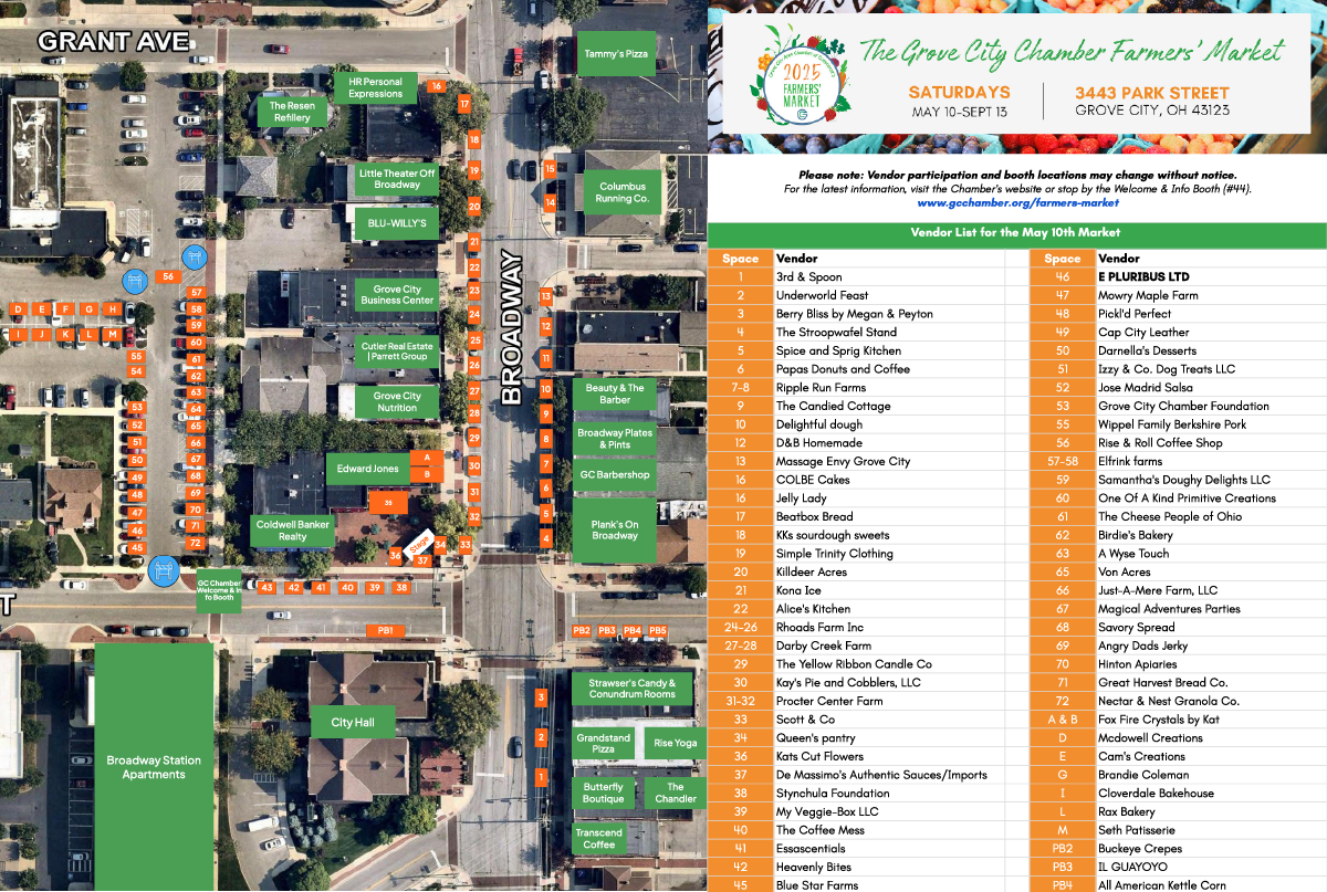 2025 FM May 10 Vendor Map May 10, 2025 Farmers' Market Vendor Map