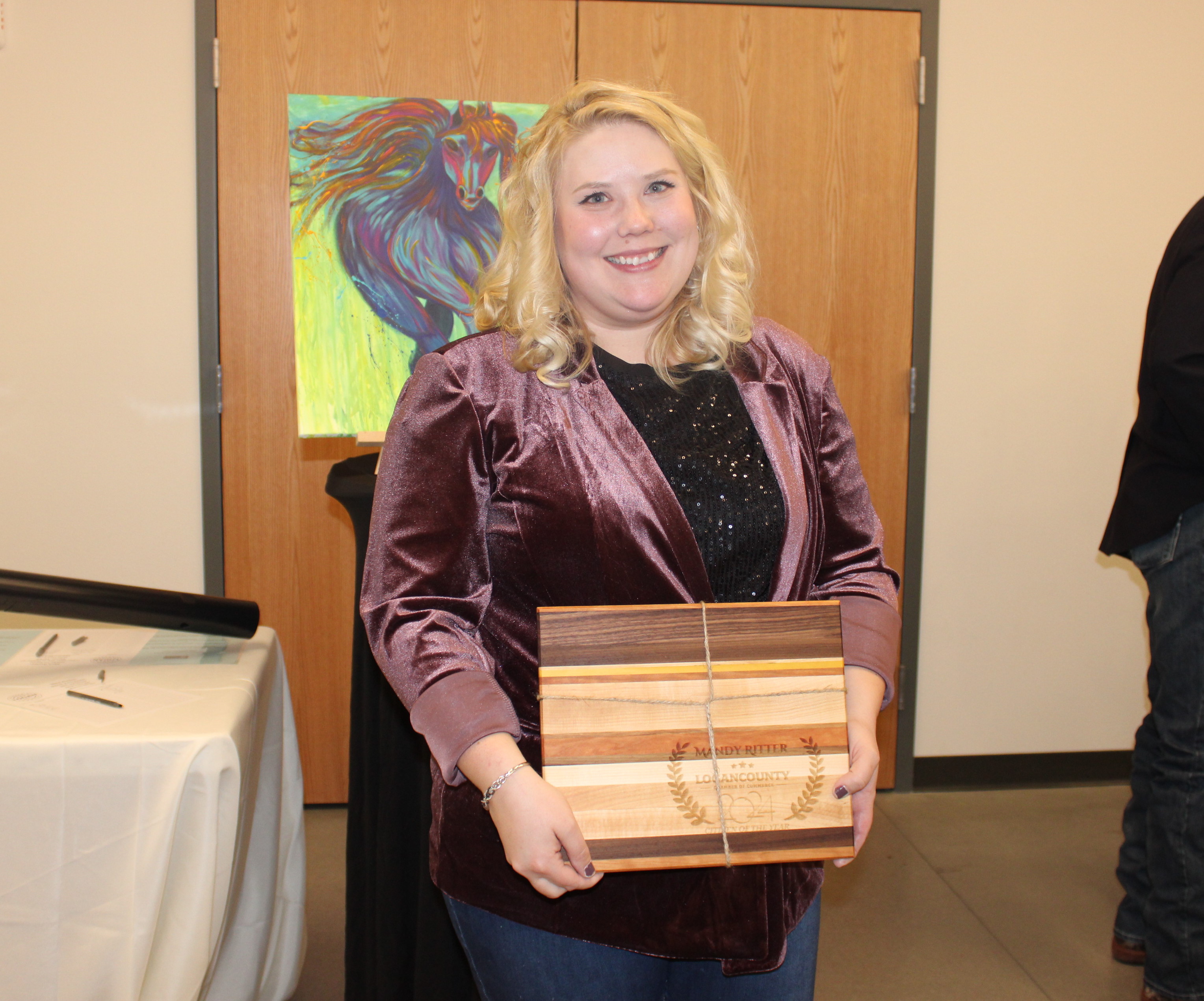 Mandy Ritter was named the Citizen of the Year at Logan County Chamber of Commerce's "Hometown Proud: Return to Rural" Banquet and Awards Friday, Jan. 24, 2025. (Callie Jones/Journal-Advocate)