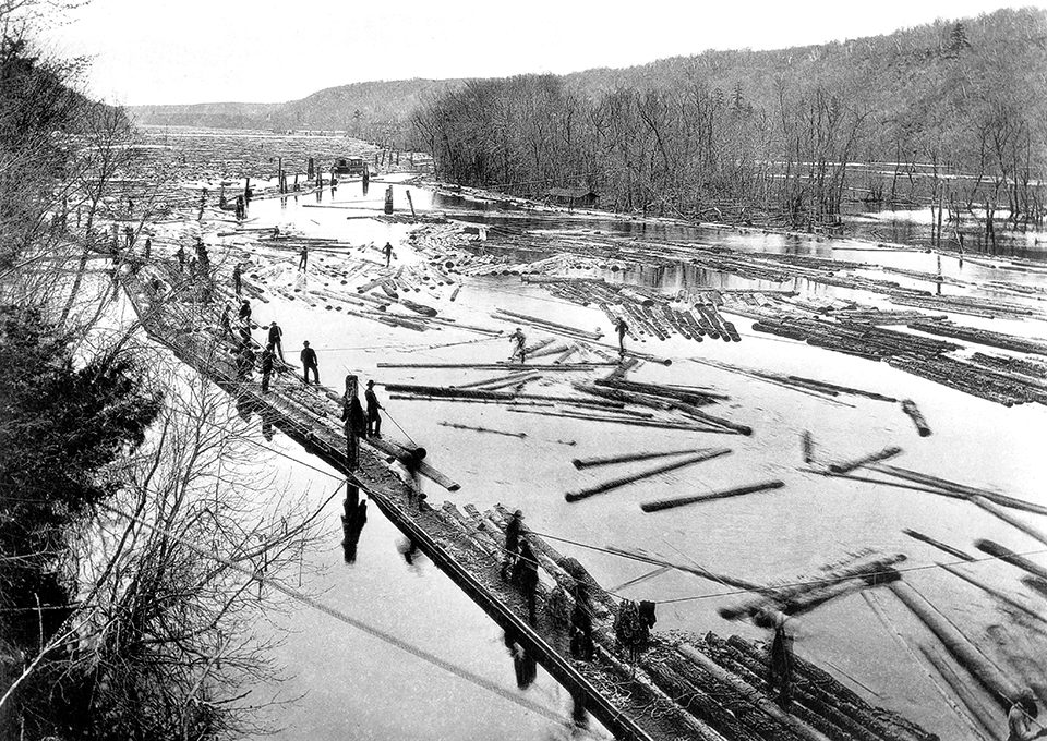 Lumber Boom on the St. Croix River 
St. Croix County Historical Society Photo Collection, Hudson WI