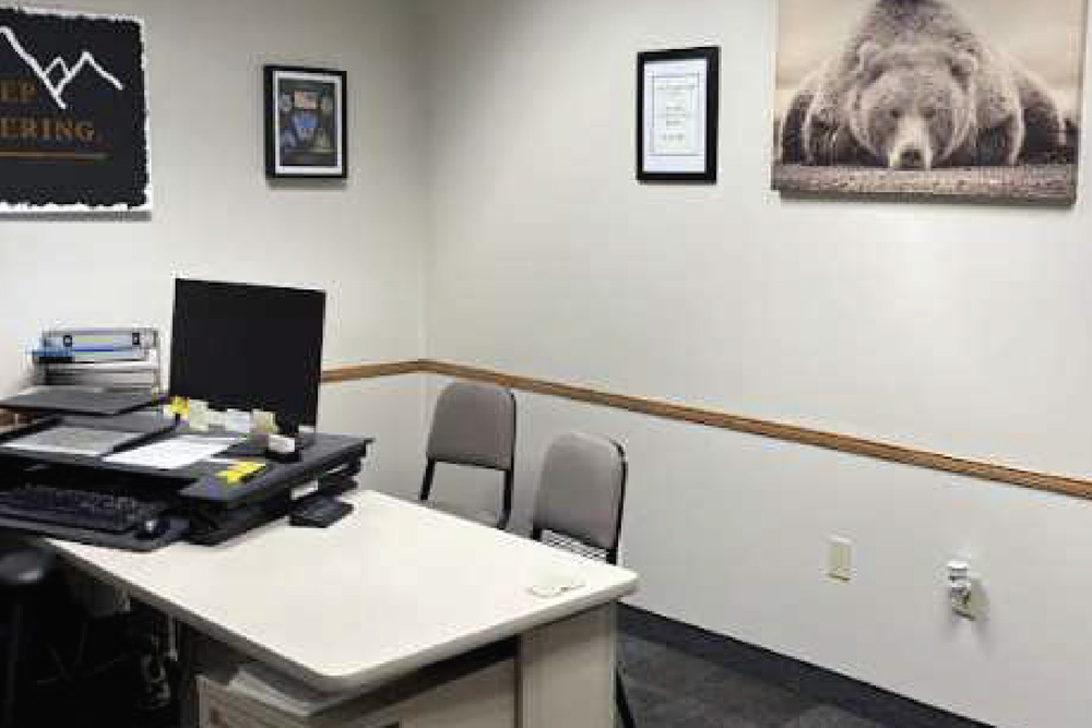 office space with desk.