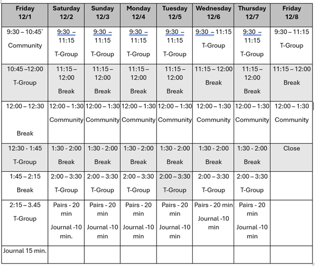 schedule