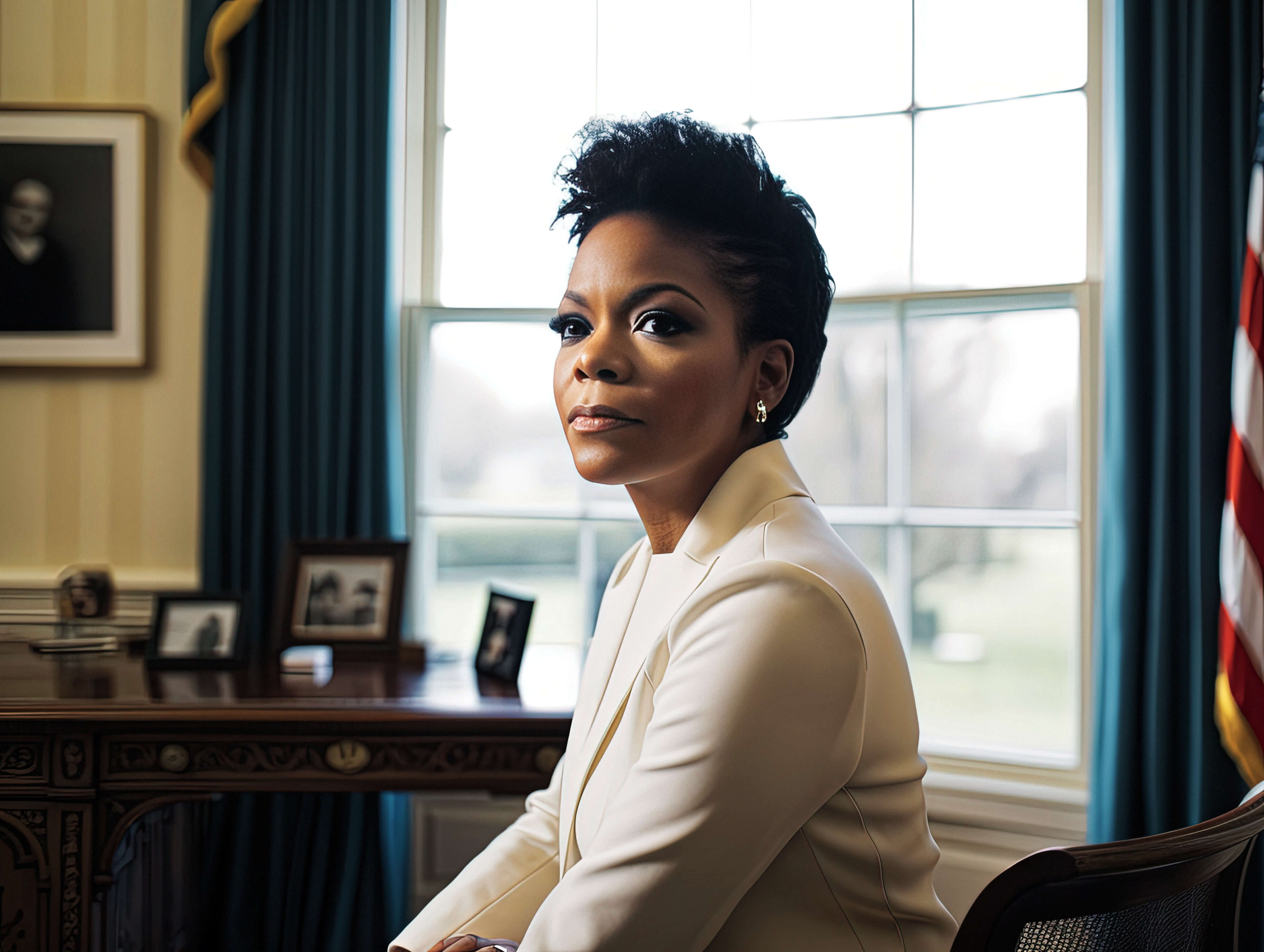 Breaking Barriers: First Black Female President in Oval Office - generative ai