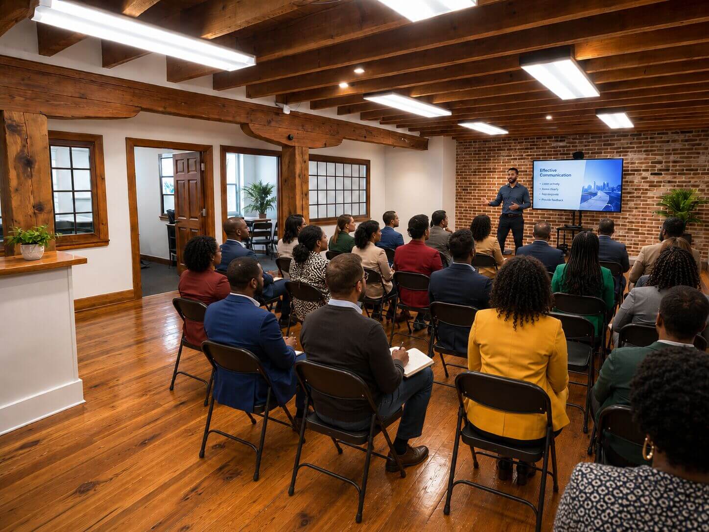 People participating in a community workshop
