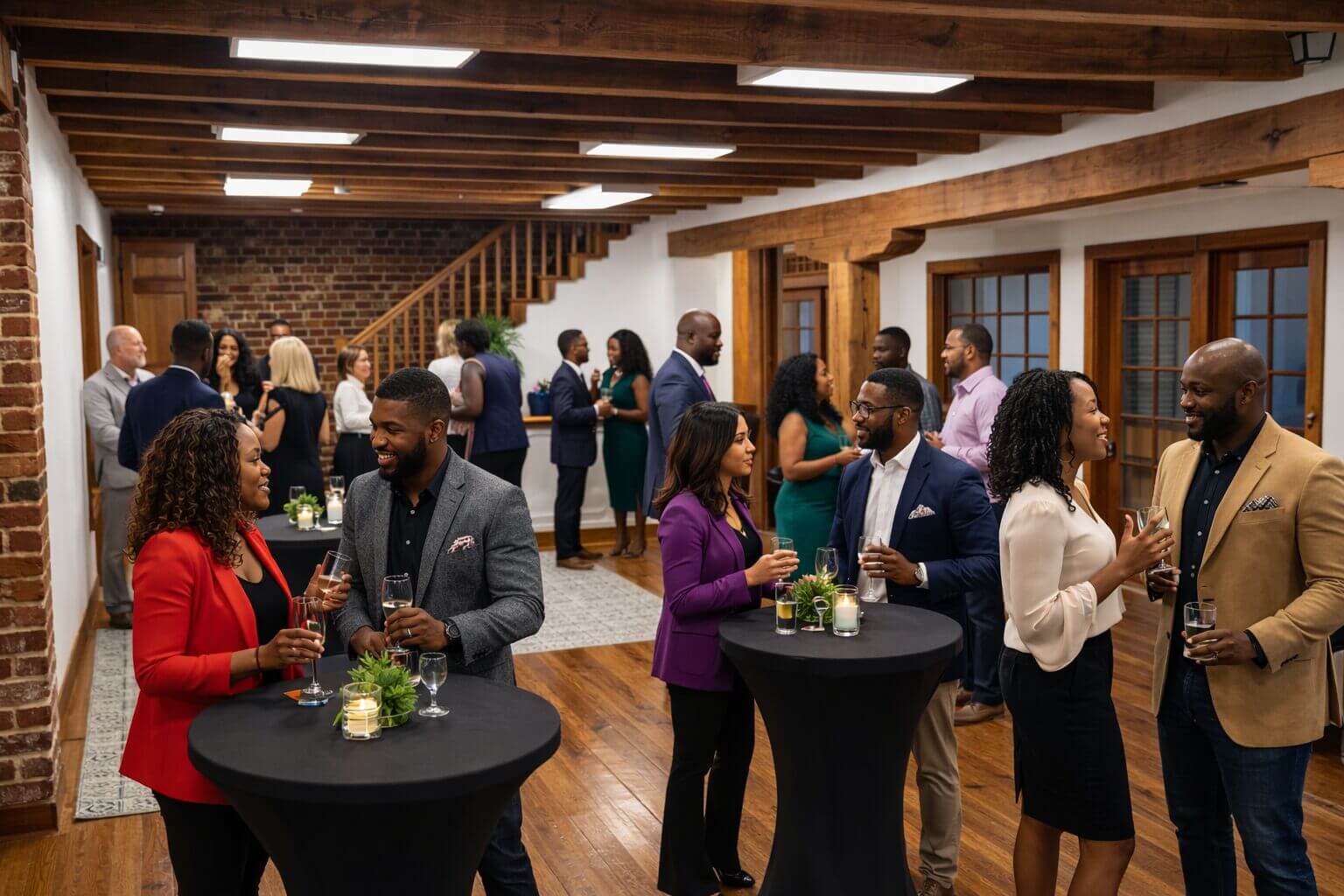 Entrepreneurs and community members connecting at the Innovation Hub