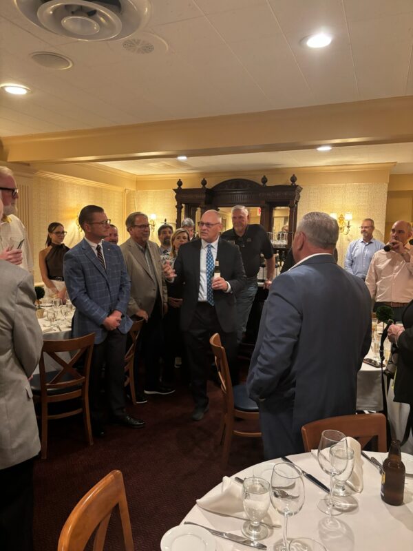 -8289353794978514310 Rep. Stauber (R-MN) chair of the Construction Procurement Congressional Committee and author of change order reform legislation, addresses ASA Legislative Flyin Reception!