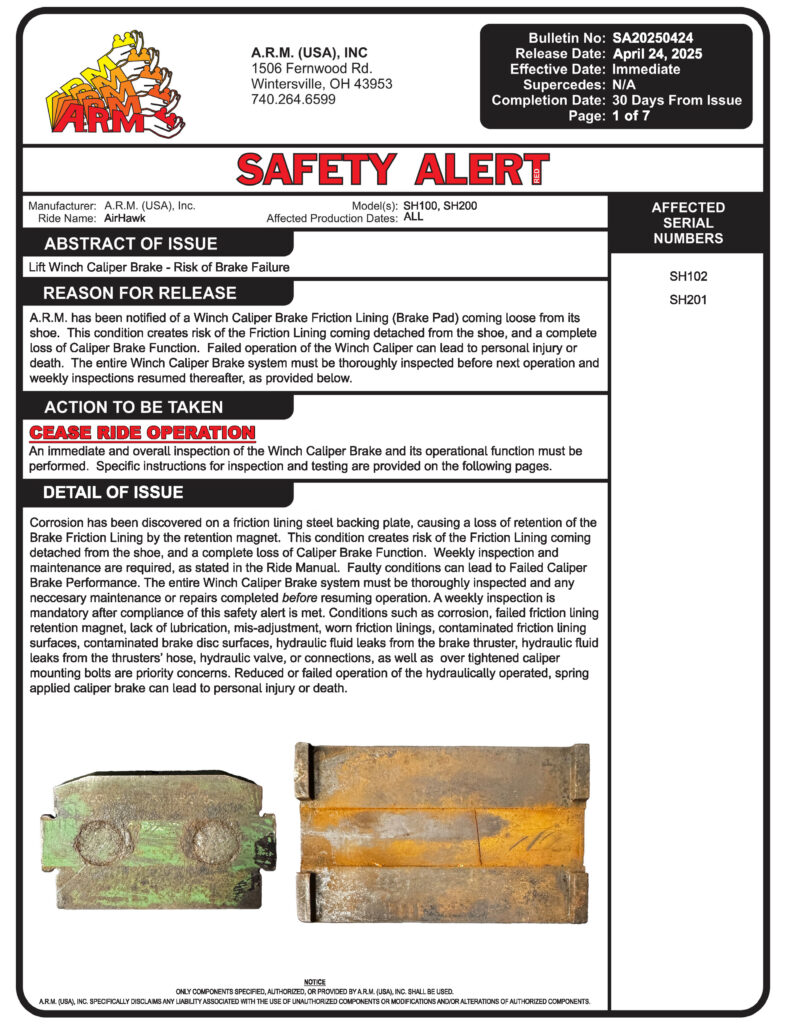 ARM AirHawk Safety Alert
