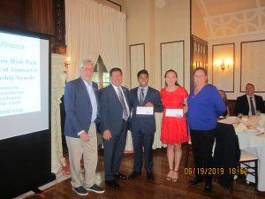 The New Hyde Park Chamber of Commerce presented two scholarship awards to Aarman Jivraj and Katherine Procacci