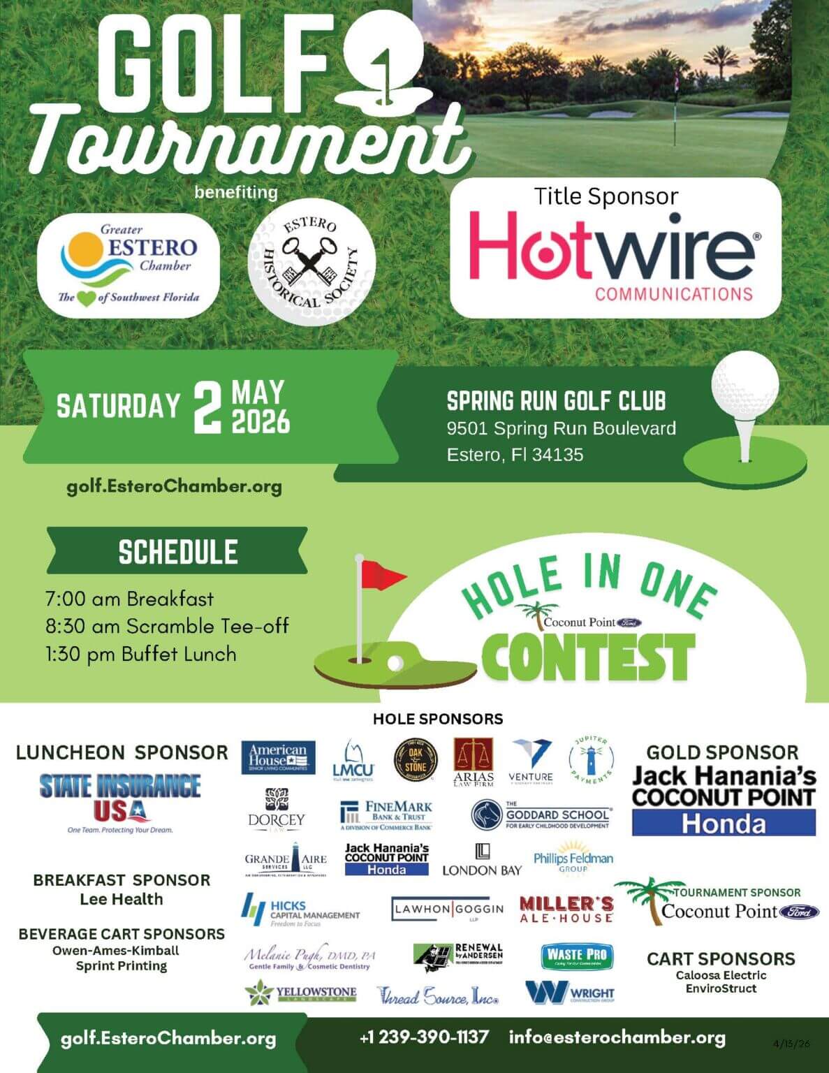 2026 Golf Tournament Final Flyer