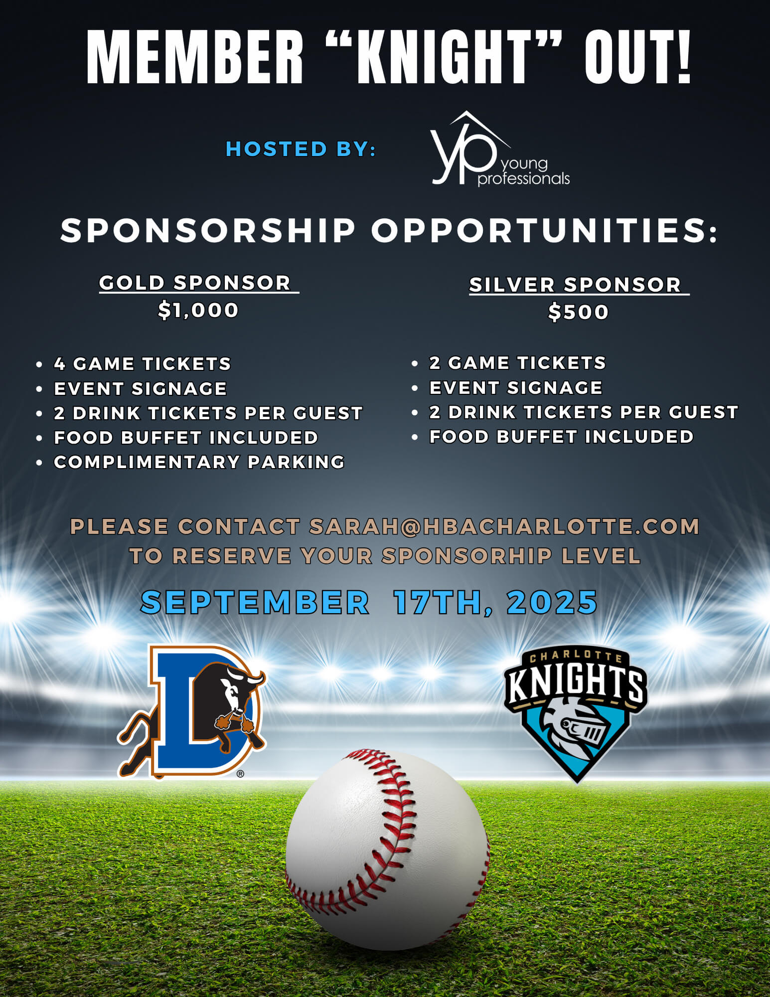 Member Knights Out - Sponsorship Opportunities Member Knights Out - Sponsorship Opportunities