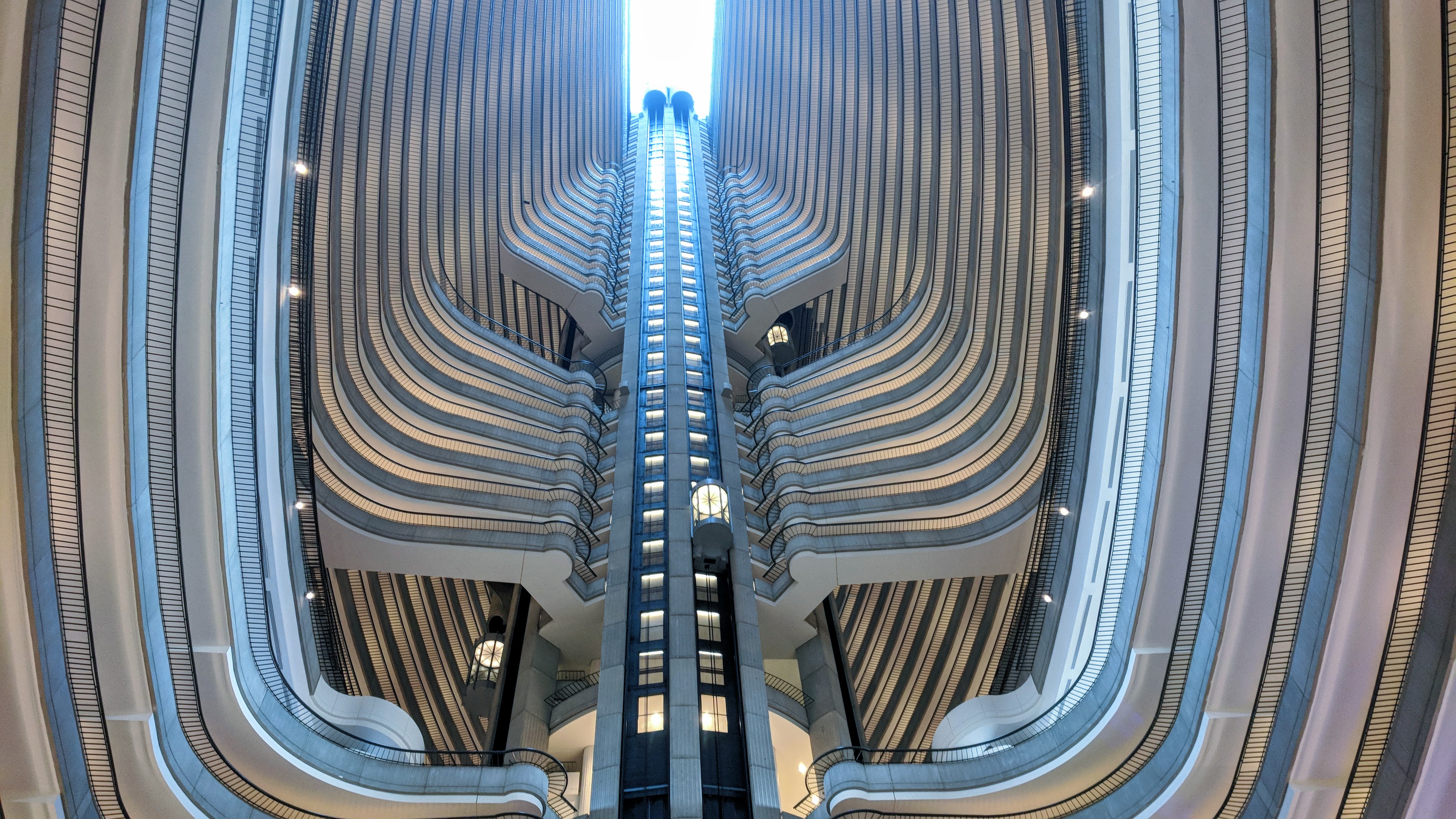 AtlantaMarriottMarquisInteriorLookingUp View looking up inside the 50+ story atrium of the Atlanta Marriott Marquis hotel.
