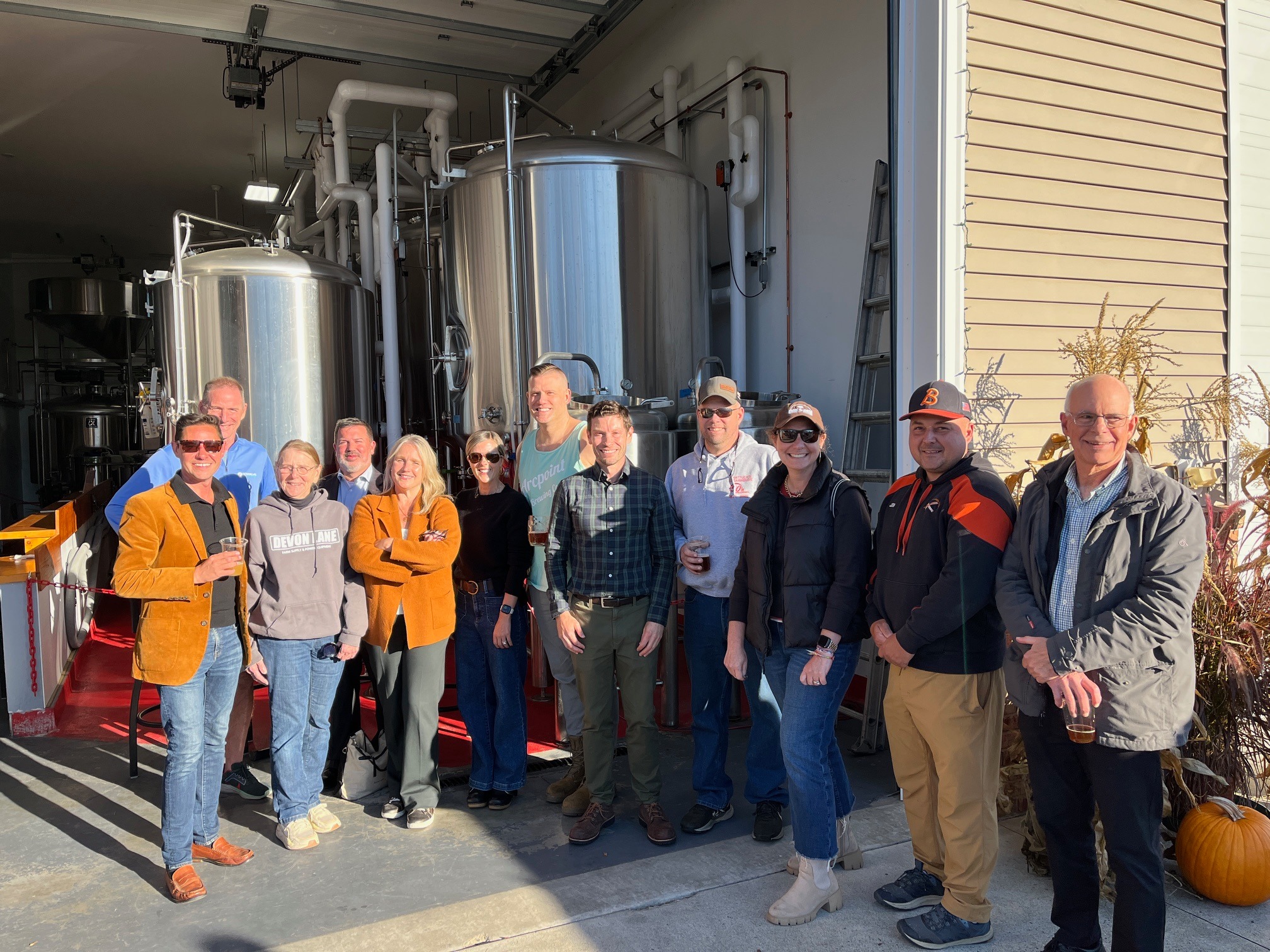 Members of the 2025 Building Up Belchertown Cohort alongside Chamber, Town of Belchertown, and State Representatives at the Reception Celebration at Arcpoint Brewing Co.