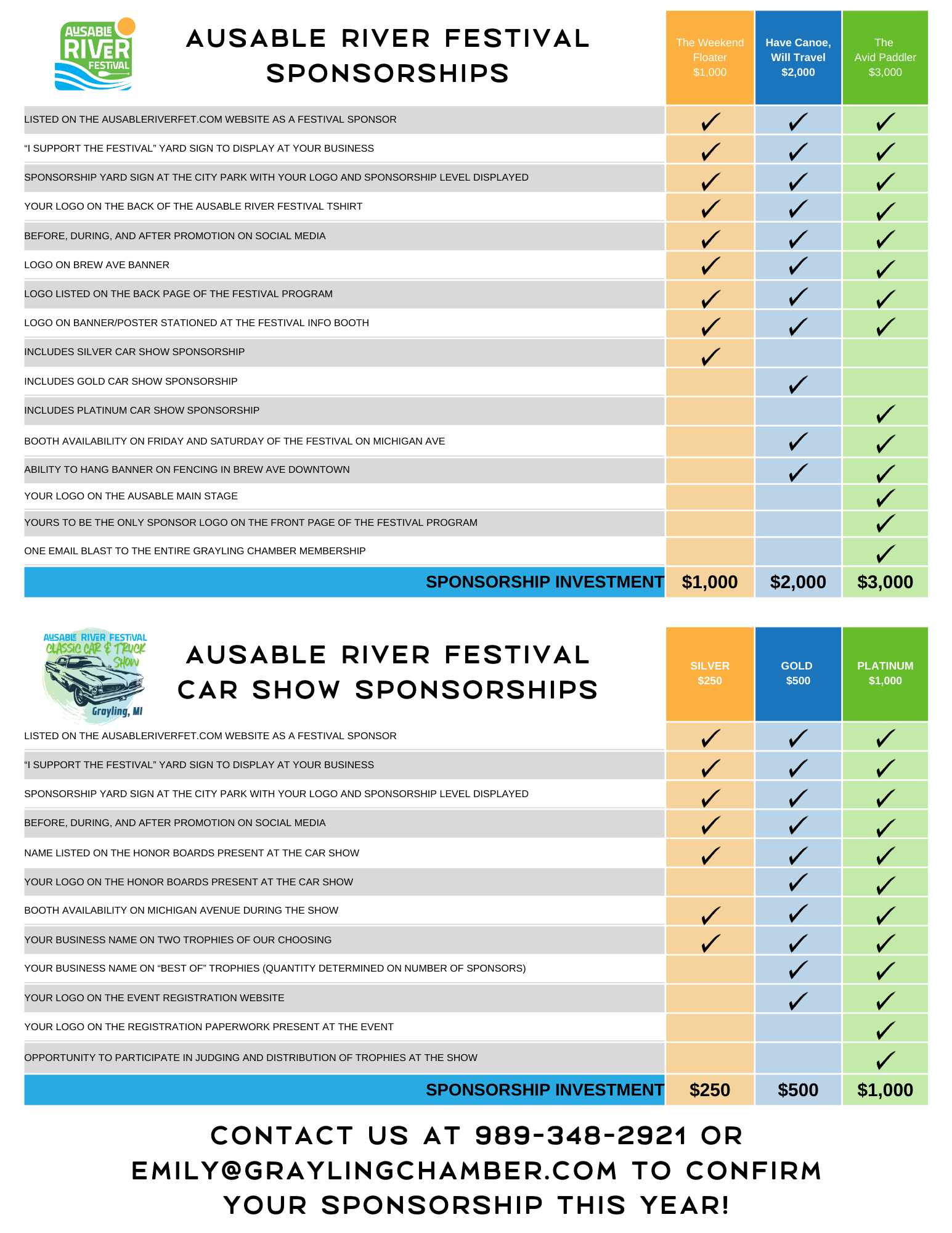 ARF and Car Show Sponsorships